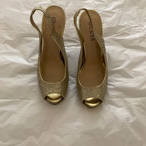Guess Platform Gold Heels